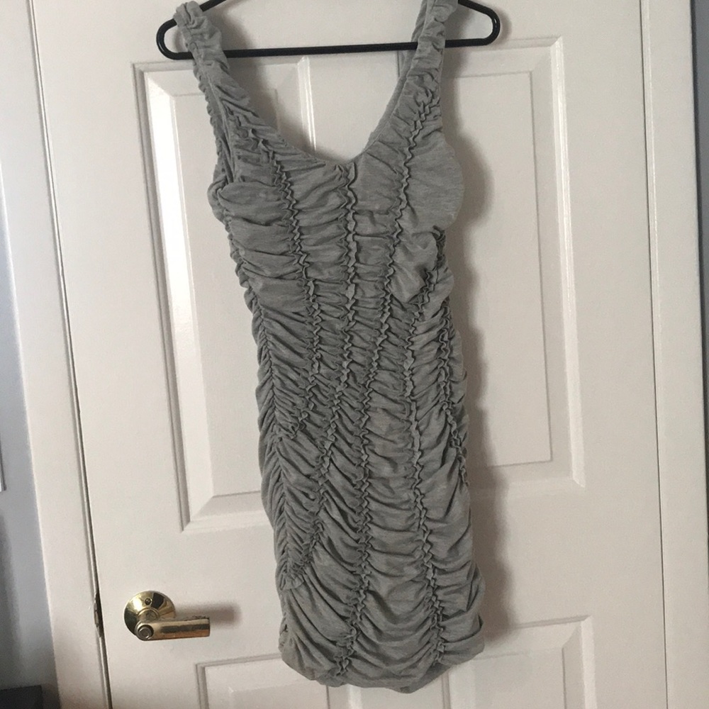 Gray ruffled dress